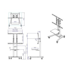 VALUE LCD- TV-Rollstnder schwarz bis 125kg 81.28cm 32Zoll bis 254cm 100Zoll — Buy in Cyprus with Fast Delivery