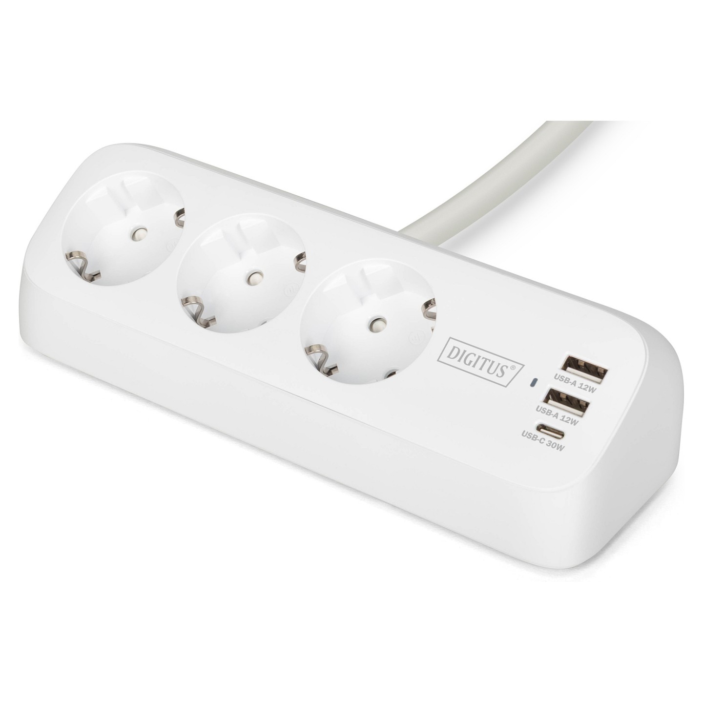 DIGITUS Steckdosenleiste 2x + 2USB 1.5m 12W 30W weiß — Buy in Cyprus with Fast Delivery