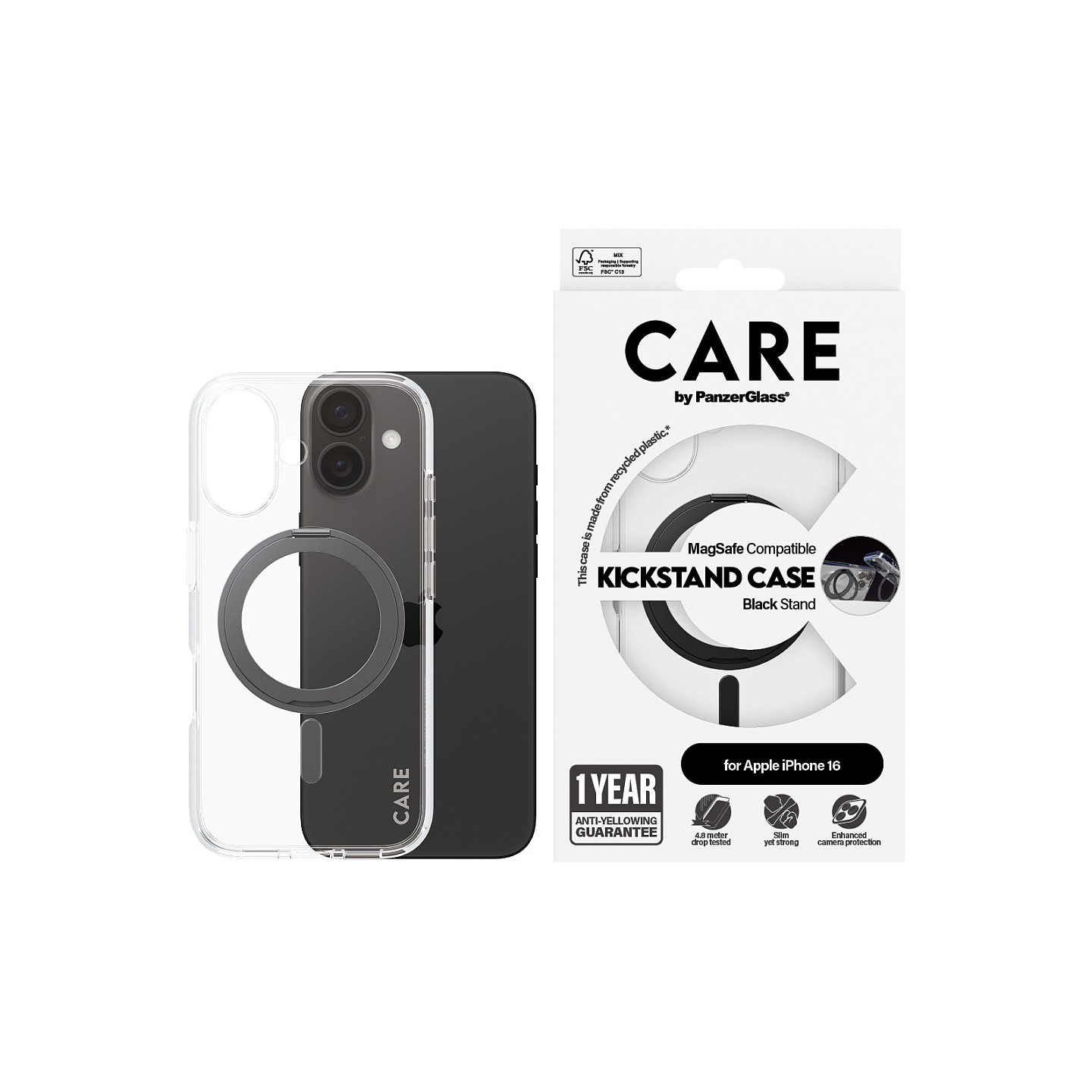 CARE Case Feature Black Kickstand MagSAFE iPhone 16 — Buy in Cyprus with Fast Delivery
