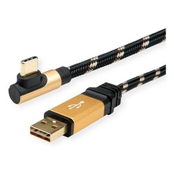 ROLINE GOLD USB 2.0 Kabel. USB A ST reversibel - USB C ST gewinkelt. 0.8 m — Buy in Cyprus with Fast Delivery