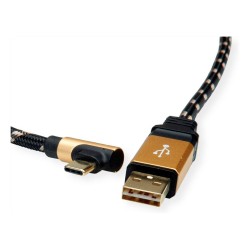 ROLINE GOLD USB 2.0 Kabel. USB A ST reversibel - USB C ST gewinkelt. 0.8 m — Buy in Cyprus with Fast Delivery