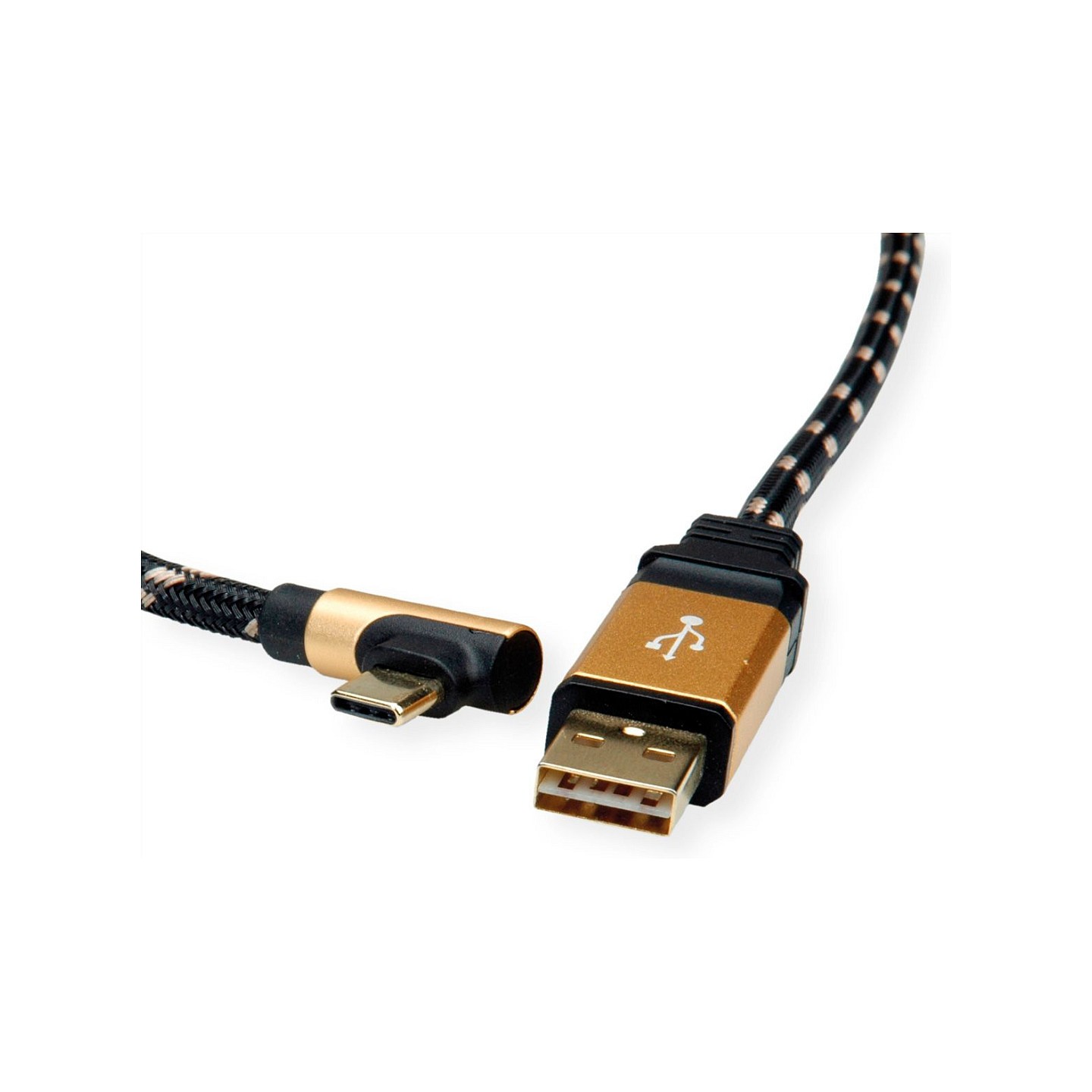 ROLINE GOLD USB 2.0 Kabel. USB A ST reversibel - USB C ST gewinkelt. 0.8 m — Buy in Cyprus with Fast Delivery