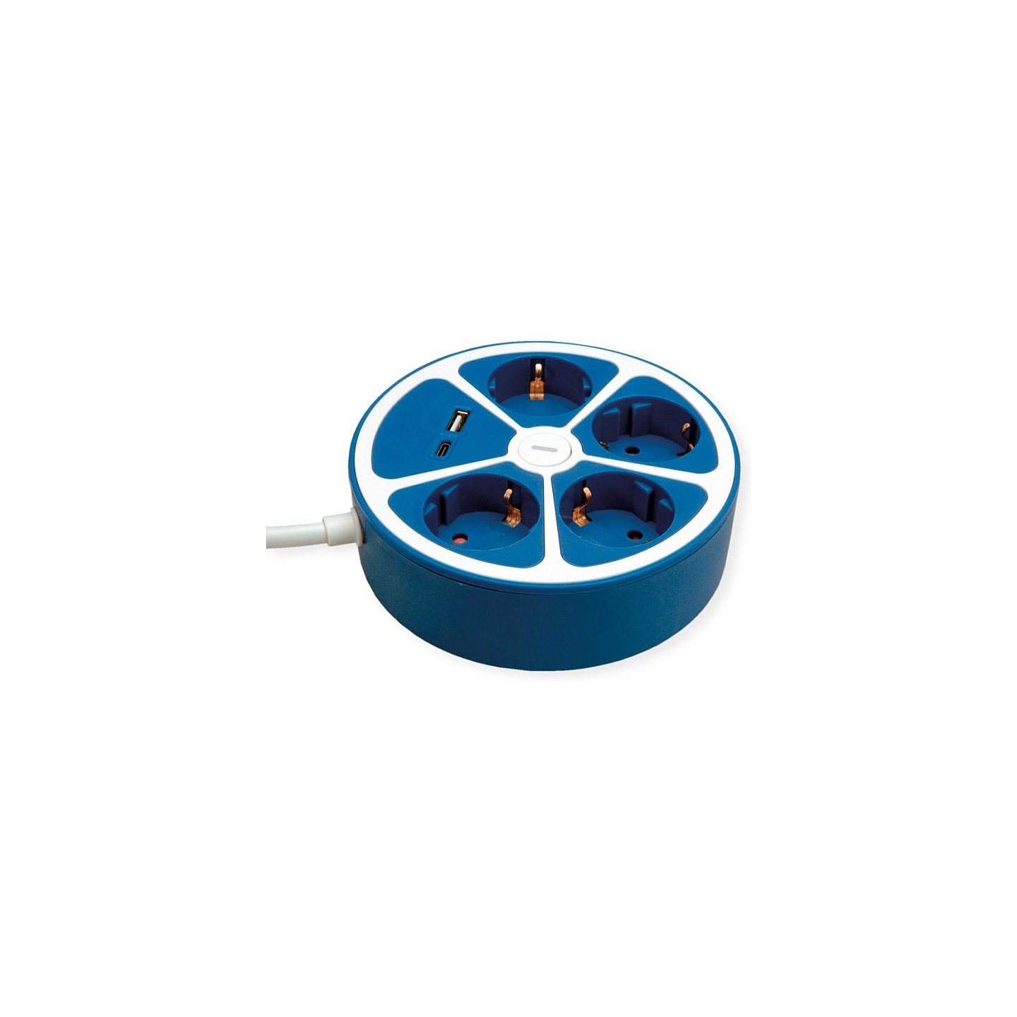 ROLINE 4-fach Steckdosenleiste mit Schalter. rund. USB-Charger A+C. blau. 3 m — Buy in Cyprus with Fast Delivery