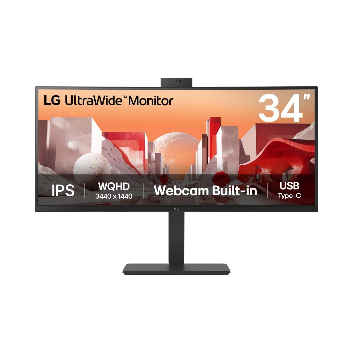 LG 34BA85QE-B 34" UWQHD Curved IPS Monitor w/ Webcam USB-C 90W (Boxed) — Buy in Cyprus with Fast Delivery