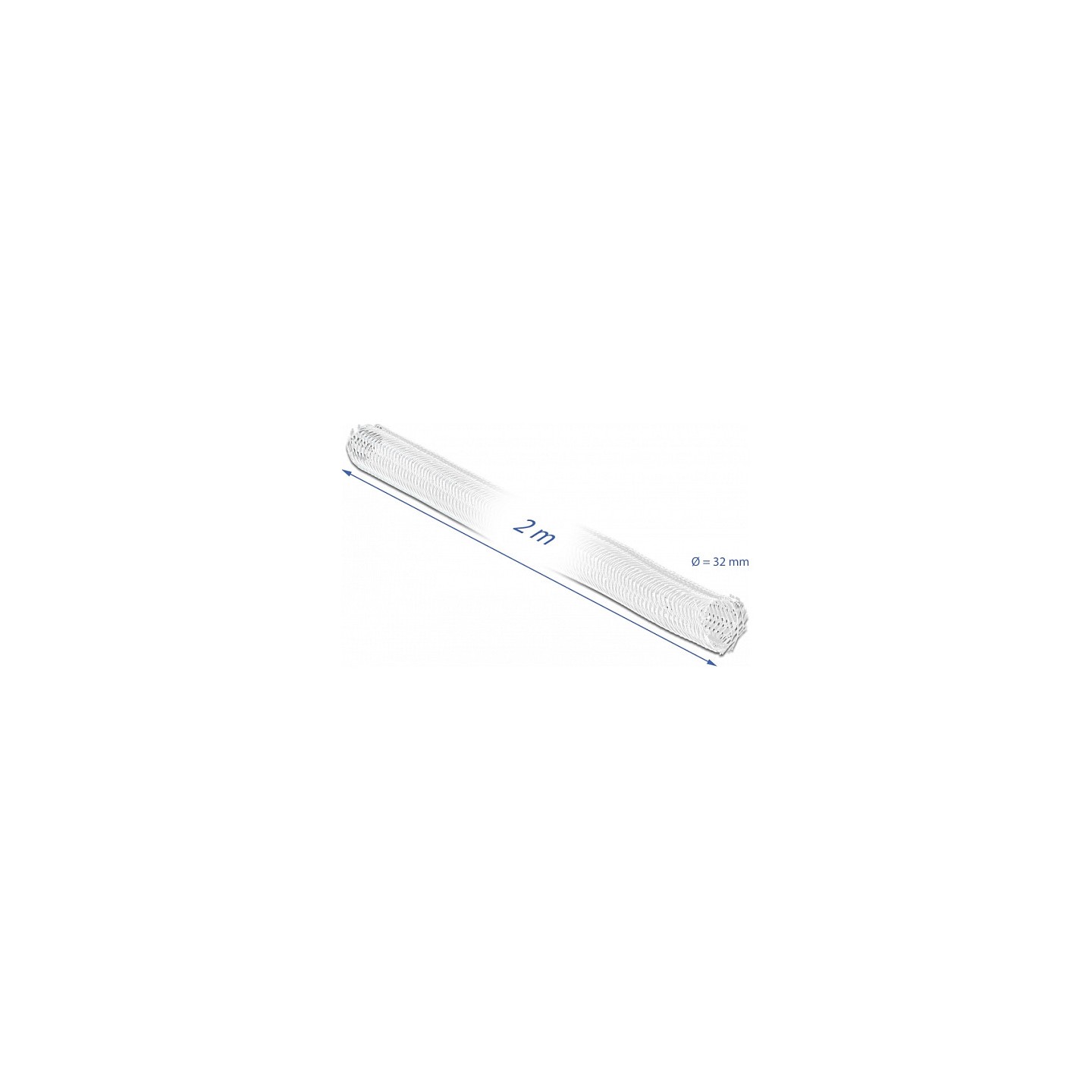 Geflechtschlauch mit Klettverschluss 2 m x 32 mm weiß — Buy in Cyprus with Fast Delivery