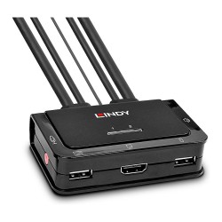 LINDY 2 Port HDMI 2.0 18G. USB 2.0 KVM Switch mit Audio — Buy in Cyprus with Fast Delivery