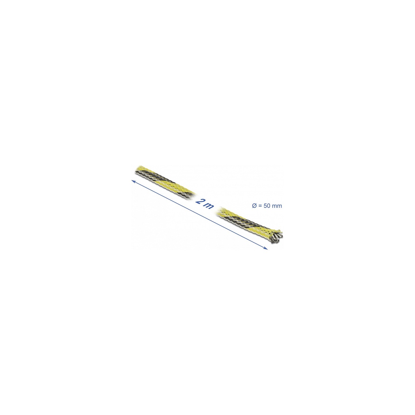 Geflechtschlauch dehnbar 2 m x 50 mm schwarz-gelb — Buy in Cyprus with Fast Delivery