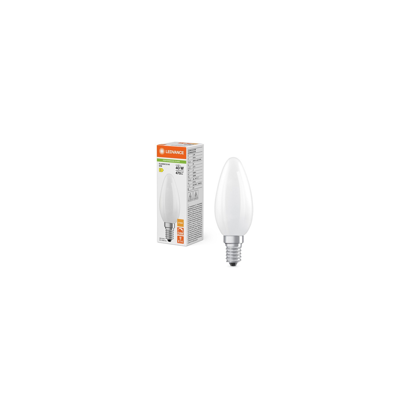 Osram LED CLB40 DIM 3.4W 827 FIL FR E14 P Frosted Dimmbare LED Kerzenlampe — Buy in Cyprus with Fast Delivery