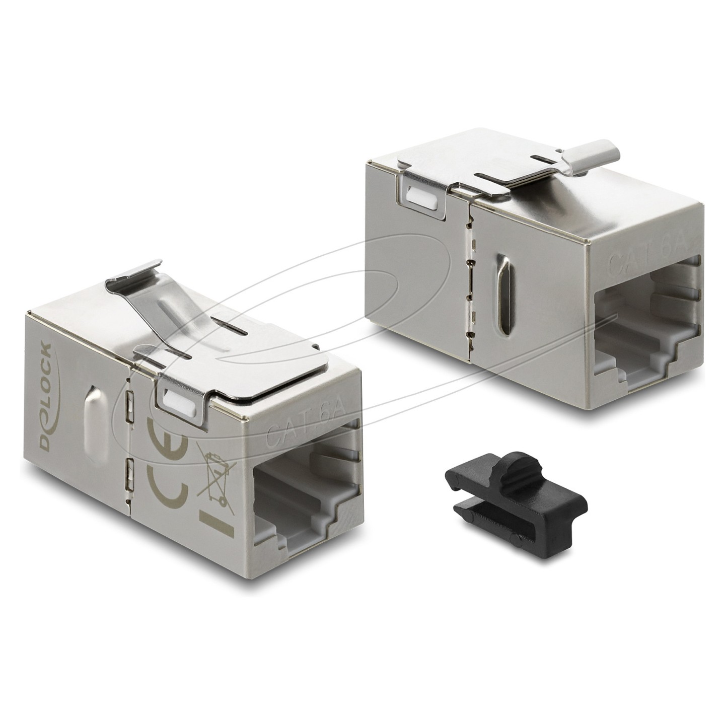 Keystone Modul Kupplung RJ45 Buchse zu RJ45 Buchse Cat.6A mit Metall Latch und Clip. geschirmt