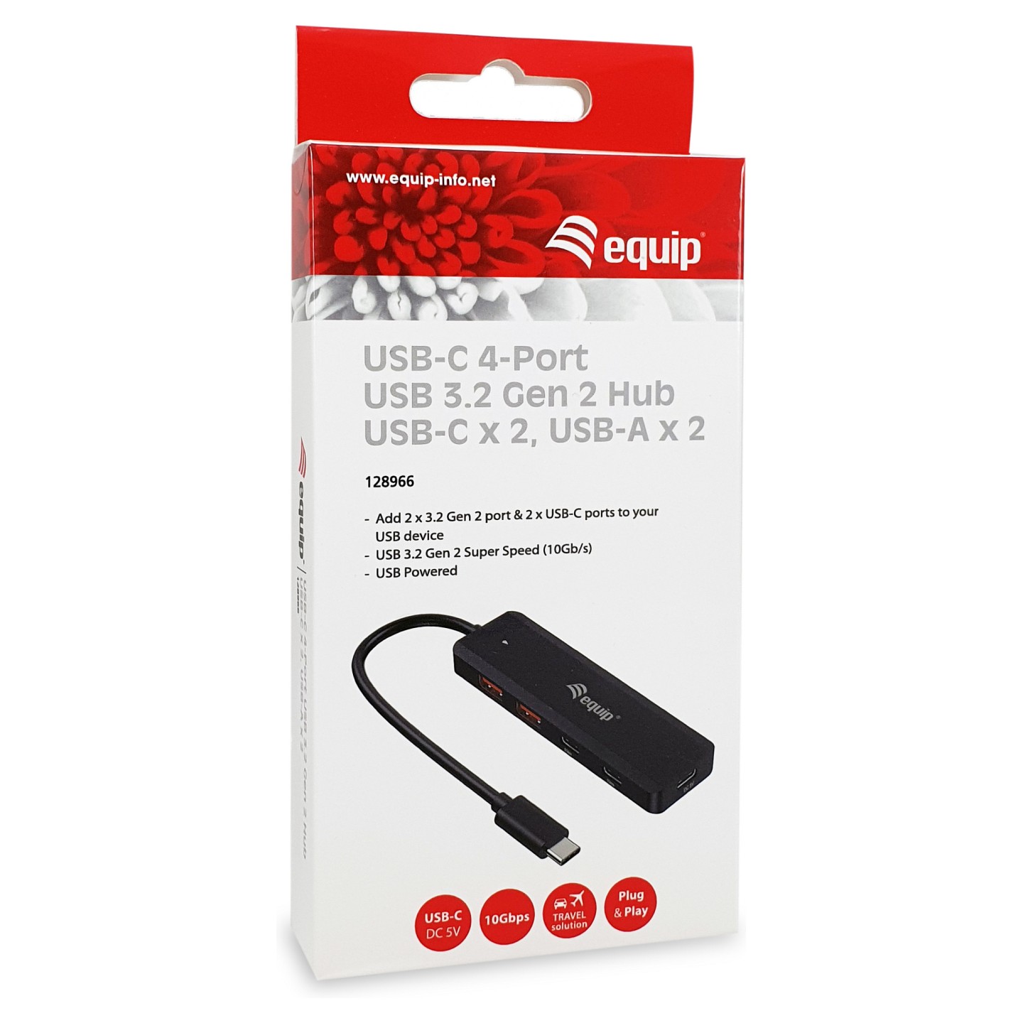 Equip USB-Hub 4-Port 3.2 C- to 2xUSB-C 2xUSB-A 10Gbps o.Netz.sw — Buy in Cyprus with Fast Delivery