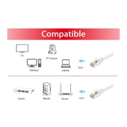 Equip Patchkabel Cat6 S FTP 2xRJ45 5.00m weiß LSZH Polybeutel — Buy in Cyprus with Fast Delivery