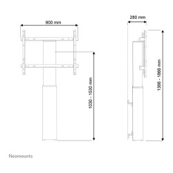 NEOMOUNTS TV Monitor LFD Elektrische Wandhalterung 106.7-254cm 42-100Zoll max130kg fixed Hhe 105-155cm schwarz Stand opt