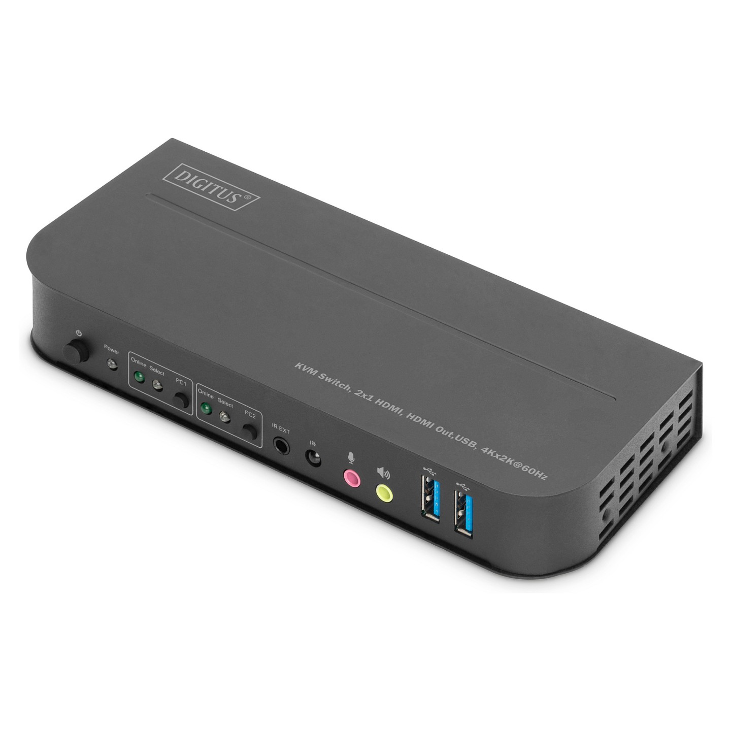 DIGITUS KVM Switch. 2x1 HDMI. HDMI Out.USB. 4Kx2K@60Hz — Buy in Cyprus with Fast Delivery