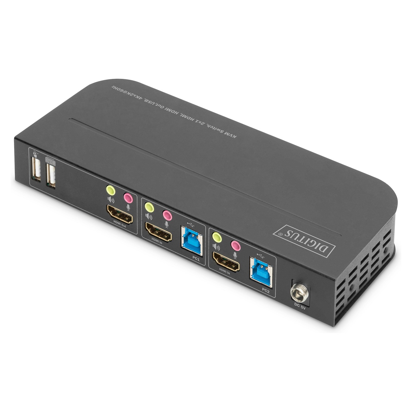 DIGITUS KVM Switch. 2x1 HDMI. HDMI Out.USB. 4Kx2K@60Hz — Buy in Cyprus with Fast Delivery