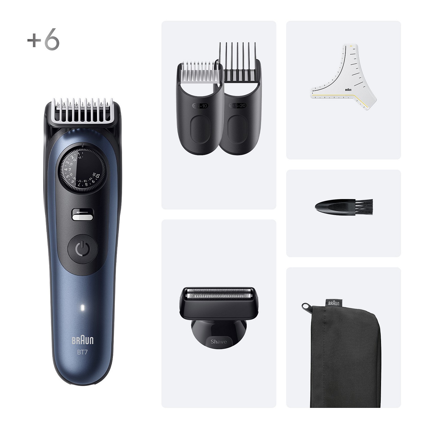 Braun Series 7 Beard Trimmer BT7520 244909 Akku Netz deep blue metallic 6 Aufsät — Buy in Cyprus with Fast Delivery