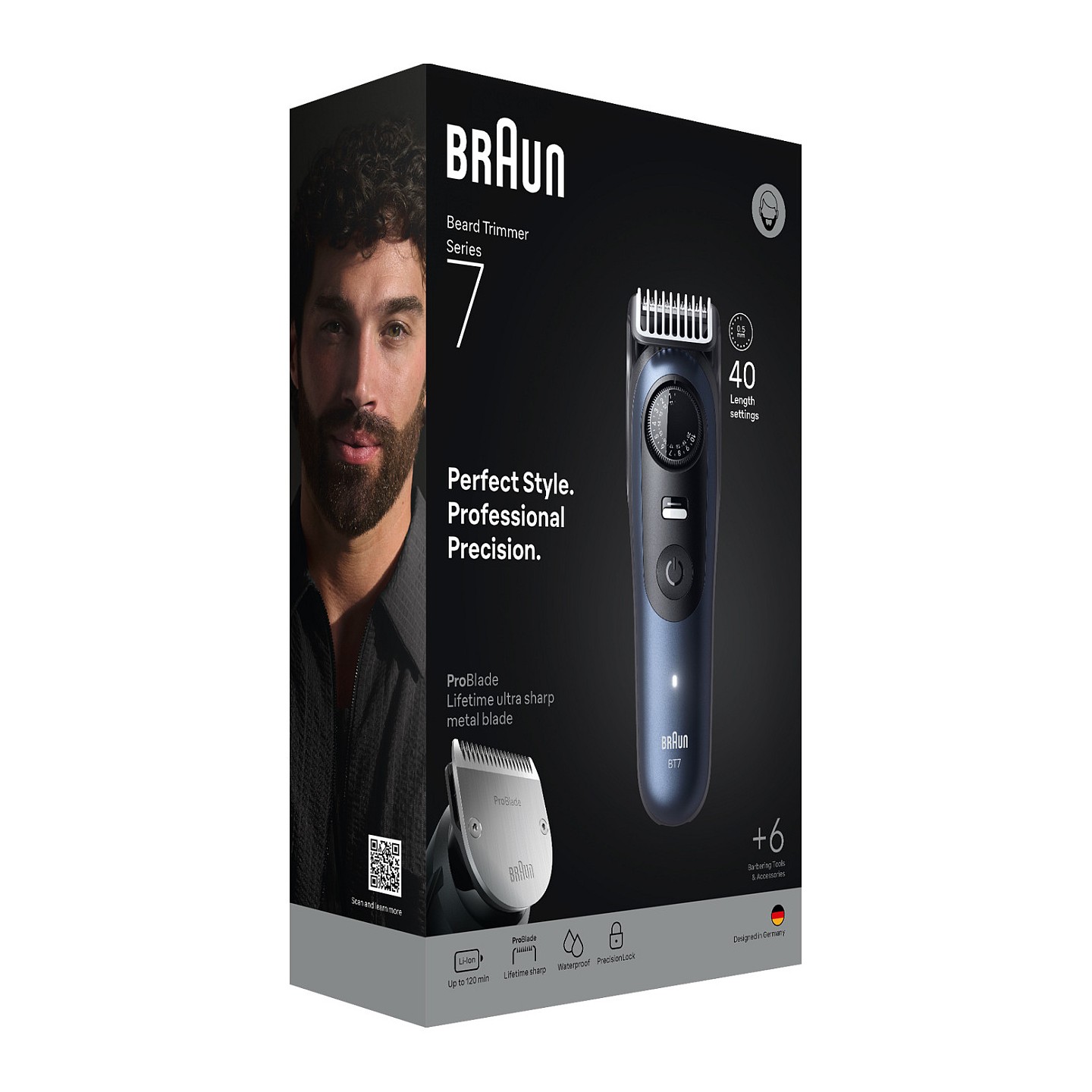 Braun Series 7 Beard Trimmer BT7520 244909 Akku Netz deep blue metallic 6 Aufsät — Buy in Cyprus with Fast Delivery