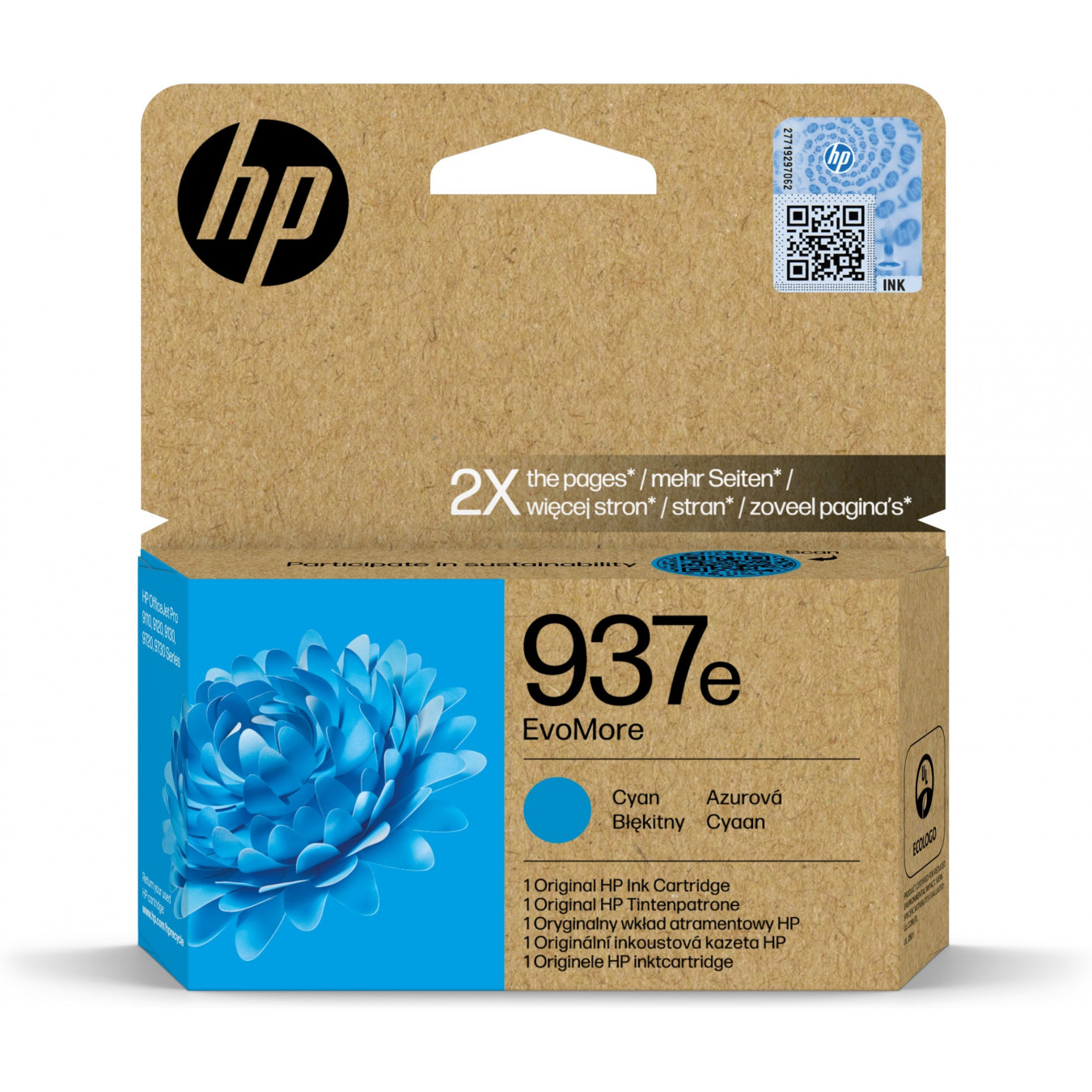 HP 937e EvoMore - Cyan - Original Ink Cartridge, XL High-Yield (≈1650 pages) — Buy in Cyprus with Fast Delivery