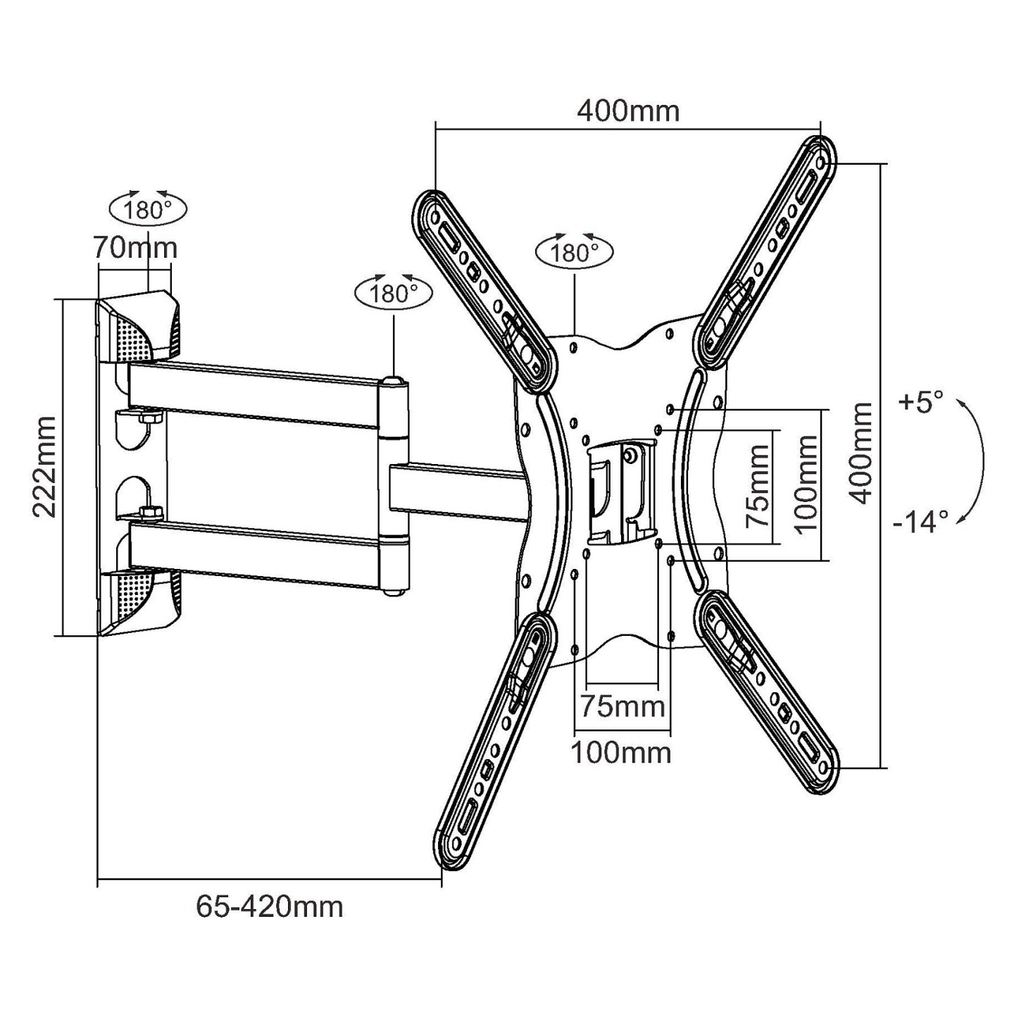Equip Wandhalterung 23'-55' 1TFT gelenkig 4Gelenke 30Kg sw retail — Buy in Cyprus with Fast Delivery