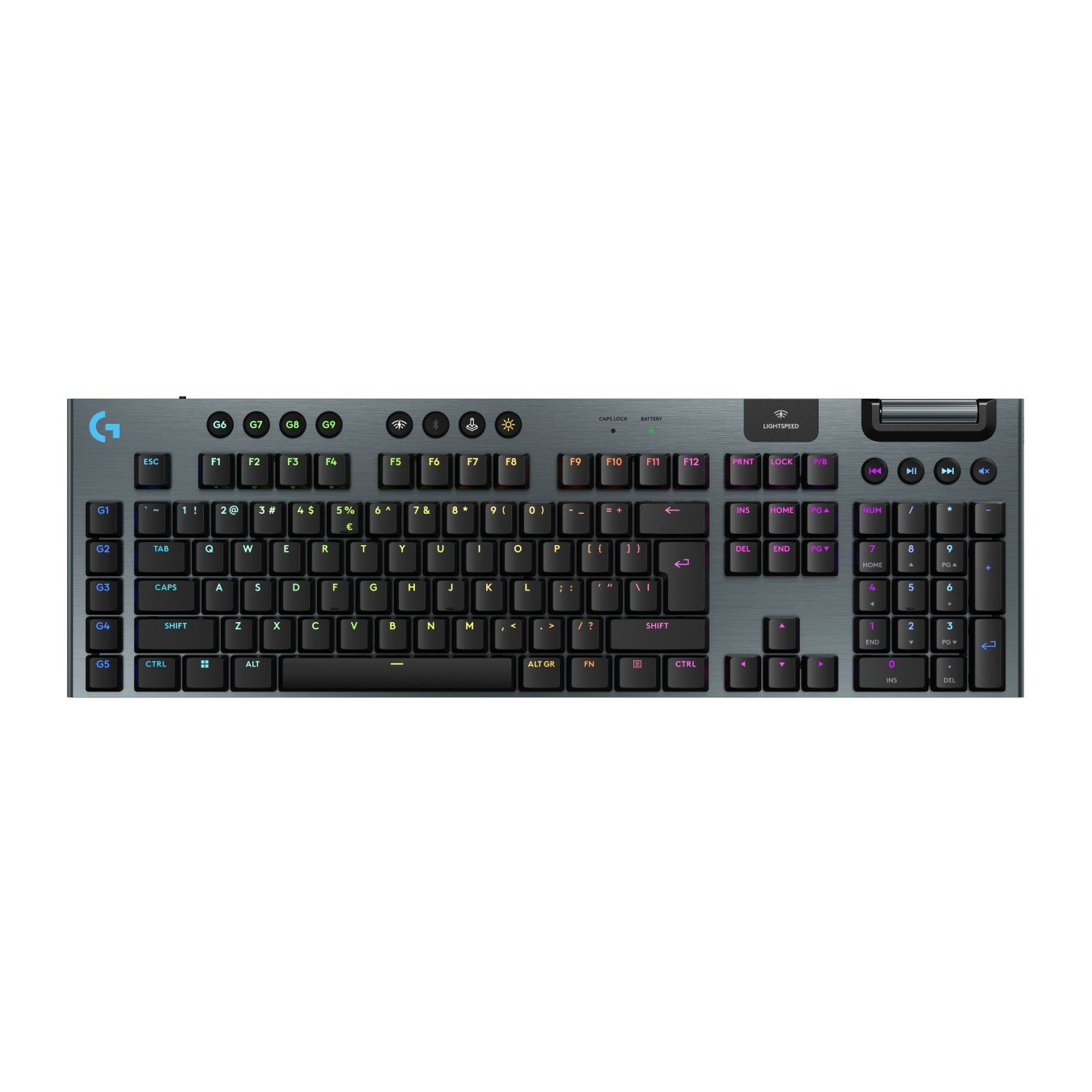 Logitech G915 X LIGHTSPEED Wireless Gaming Keyboard - Black - Low-Profile GL Clicky, Per-Key RGB, US Layout