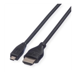 ROLINE HDMI High Speed Kabel mit Ethernet HDMI ST - Micro HDMI ST 2m — Buy in Cyprus with Fast Delivery