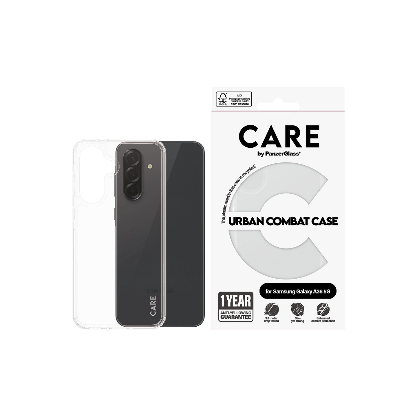 CARE Flagship Case Clear w. Clear Frame Galaxy A36 5G — Buy in Cyprus with Fast Delivery