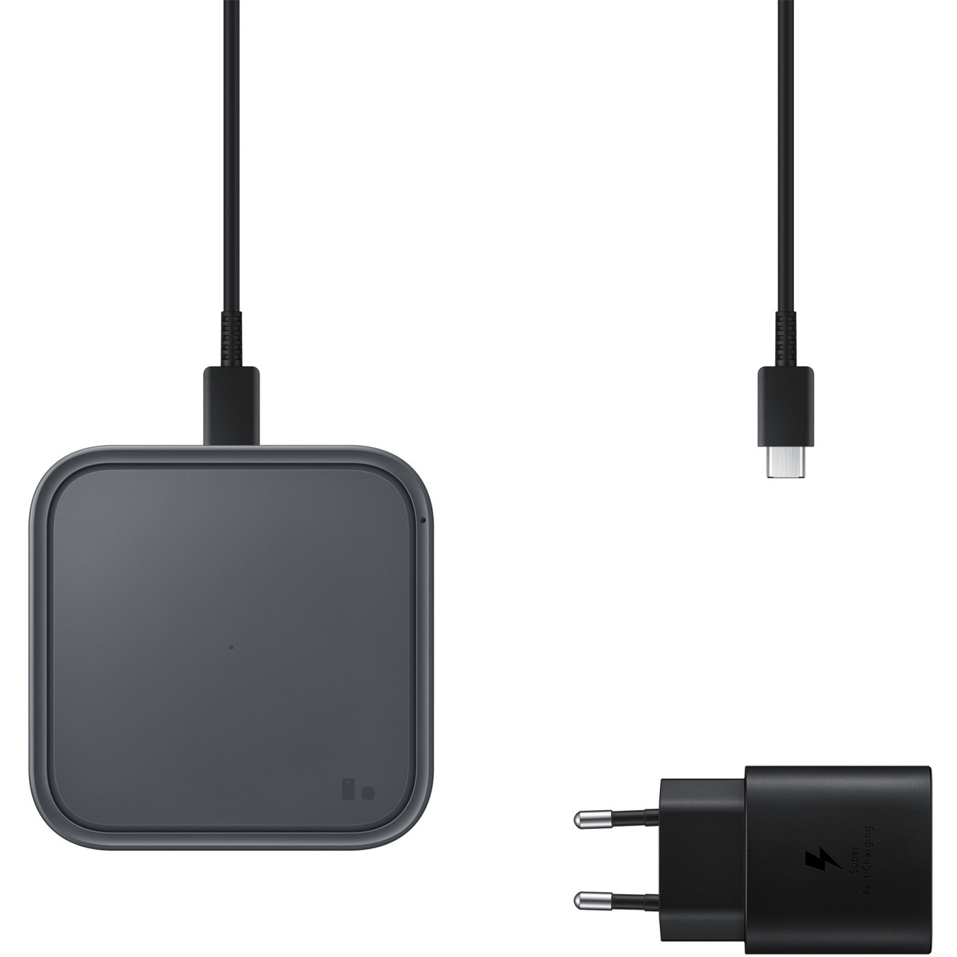 Wireless Charging Pad - EP-P3400T - 15W Fast Wireless Charger for Phones, Dark Gray, USB Input, Includes Adapter