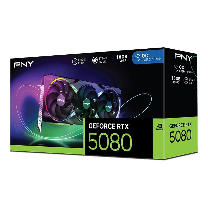 Buy PNY GeForce RTX 5080 - VCG508016TFXXPB1-O - Black ARGB, 16GB GDDR7, OC (2775... in Cyprus, Nicosia, Limassol, Larnaka, Pafos