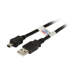 EFB USB2.0 Kabel A-Mini B (5polig).St.-St..1.8m.sw.Premium — Buy in Cyprus with Fast Delivery