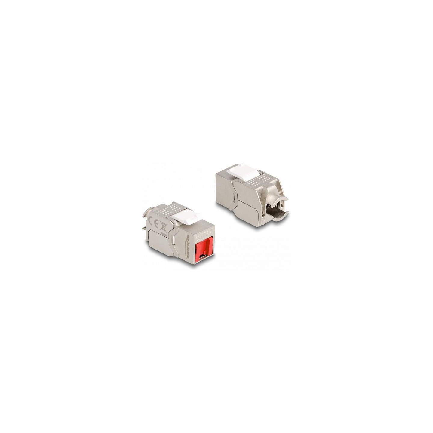 Delock Keystone Modul RJ45 Buchse zu LSA Cat.6A werkzeugfrei mit roter Staubschutzkappe — Buy in Cyprus with Fast Delivery