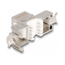 Delock Keystone Modul RJ45 Buchse zu LSA Cat.6A werkzeugfrei mit roter Staubschutzkappe — Buy in Cyprus with Fast Delivery