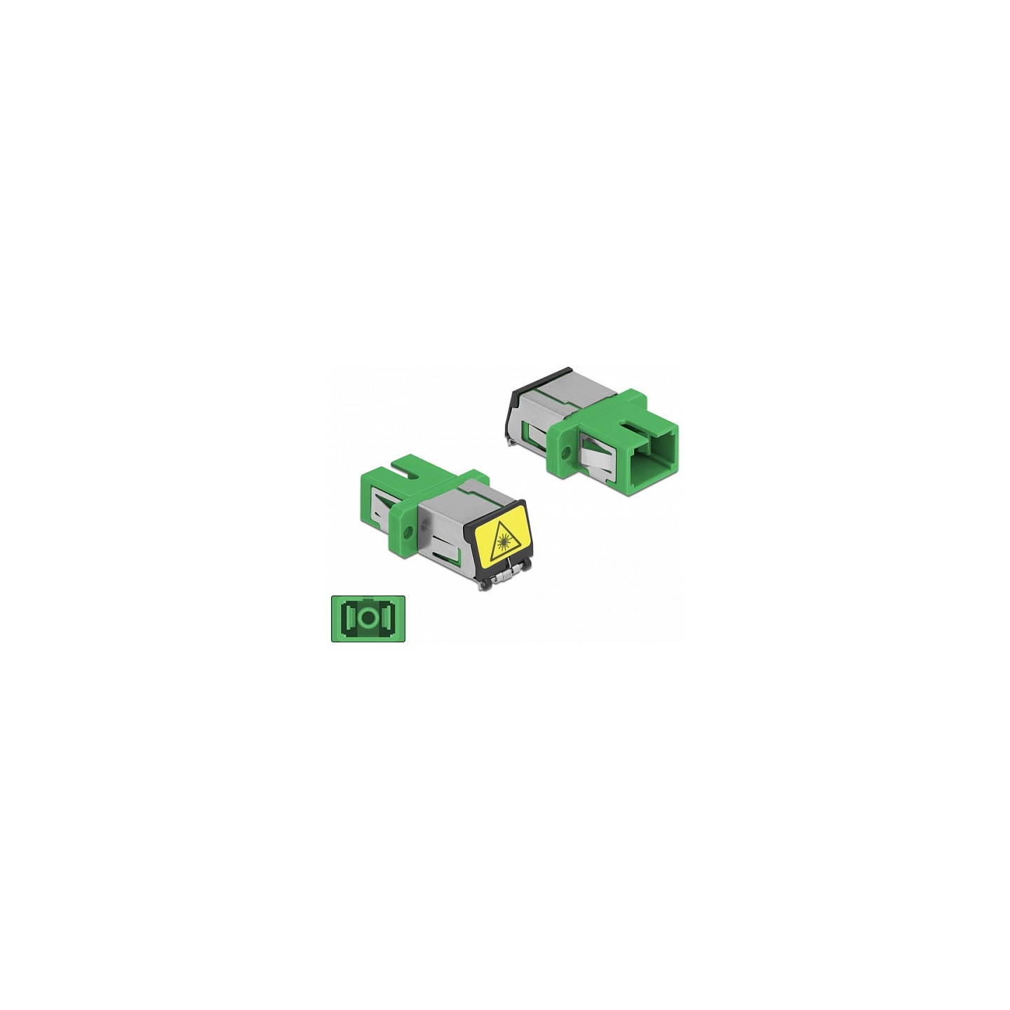 Delock LWL Kupplung mit Laserschutzklappe SC Simplex Buchse zu SC Simplex Buchse Singlemode grün