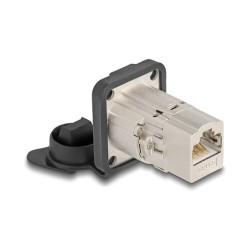 D-Typ RJ45 Einbaubuchse Kupplung Cat.6A STP mit Schutzkappe IP66 staub- und wasserdicht — Buy in Cyprus with Fast Delivery