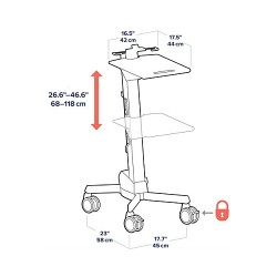 ERGOTRON NeoFlex Laptop Cart belastbar bis 6.8kg. Anhebung bis 51cm fuer Notebooks von 30.5 - 43.2cm 12 bis 17 Zoll