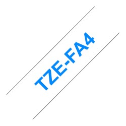 Brother TZe-FA4 Textil-Aufbügelband. blau auf weiß. 18mm x 3m — Buy in Cyprus with Fast Delivery