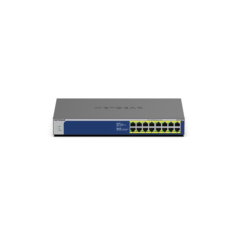 Buy NETGEAR GS516PP-100EUS - 16-Port Gigabit Unmanaged PoE+ Switch, 260W Budget,... in Cyprus, Nicosia, Limassol, Larnaka, Pafos