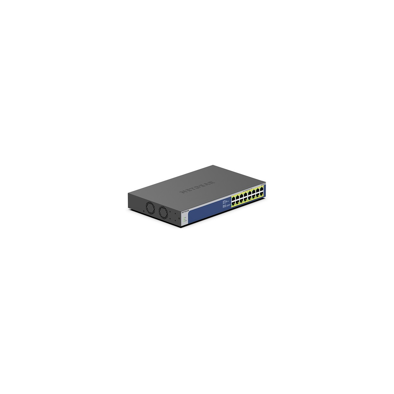 NETGEAR GS516PP-100EUS - 16-Port Gigabit Unmanaged PoE+ Switch, 260W Budget, Rackmount, Blue/Grey