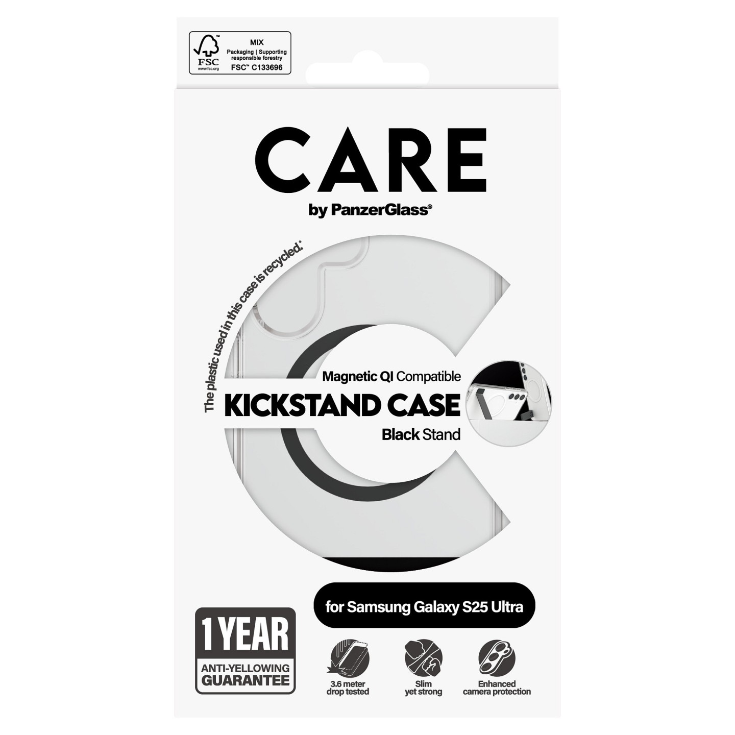 CARE Feature Case Clear w. Kickstand & QI Galaxy S25 Ultra — Buy in Cyprus with Fast Delivery
