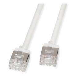 ROLINE U FTP DataCenter Patchkabel Cat.6A (Class EA). LSOH. slim. extra kurzer Stecker. wei. 1.5 m