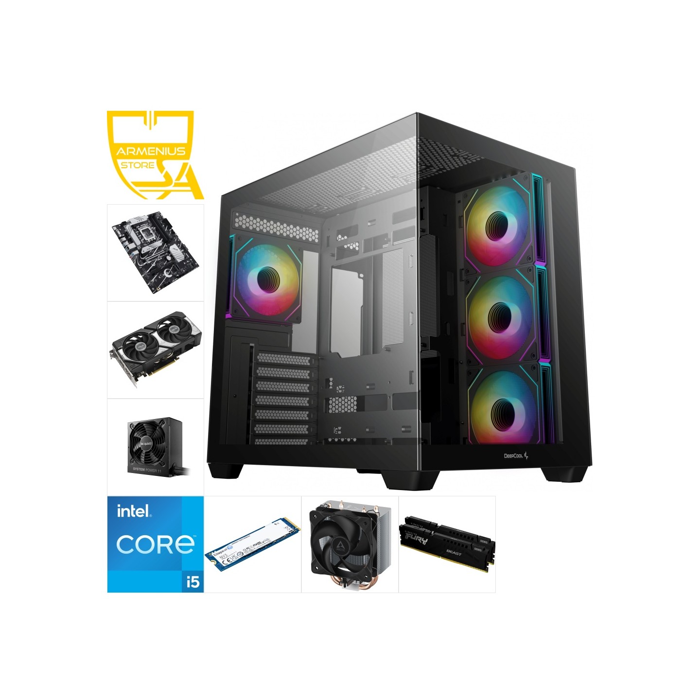 Custom Gaming PC - Intel i5-14400, RTX 5060 Ti 8GB, 32GB DDR5, 1TB NVMe — Buy in Cyprus with Fast Delivery