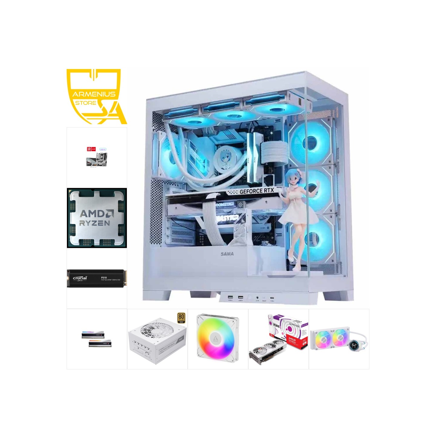Custom Gaming PC - Ryzen 7 7700, Radeon RX 7700 XT, 32GB DDR5, 1TB NVMe — Buy in Cyprus with Fast Delivery