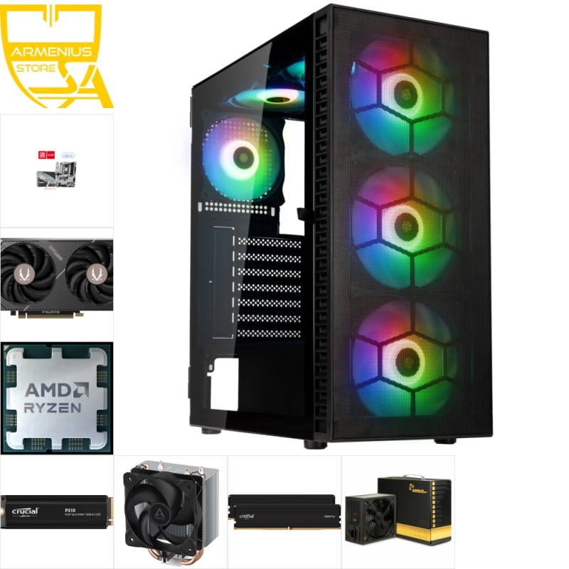 Custom Gaming PC - Ryzen 5 7600, RTX 5060 Ti 8GB, 32GB DDR5-5600, 1TB NVMe — Buy in Cyprus with Fast Delivery