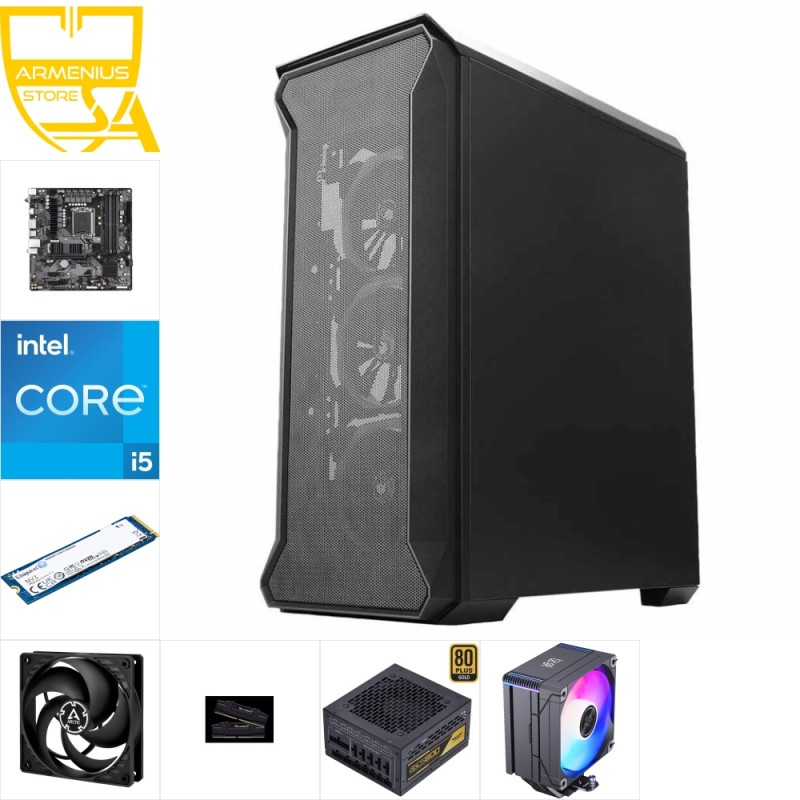 Custom Workstation PC - Intel Core i5-14400, Intel UHD 730, 32GB DDR4, 1TB NVMe — Buy in Cyprus with Fast Delivery