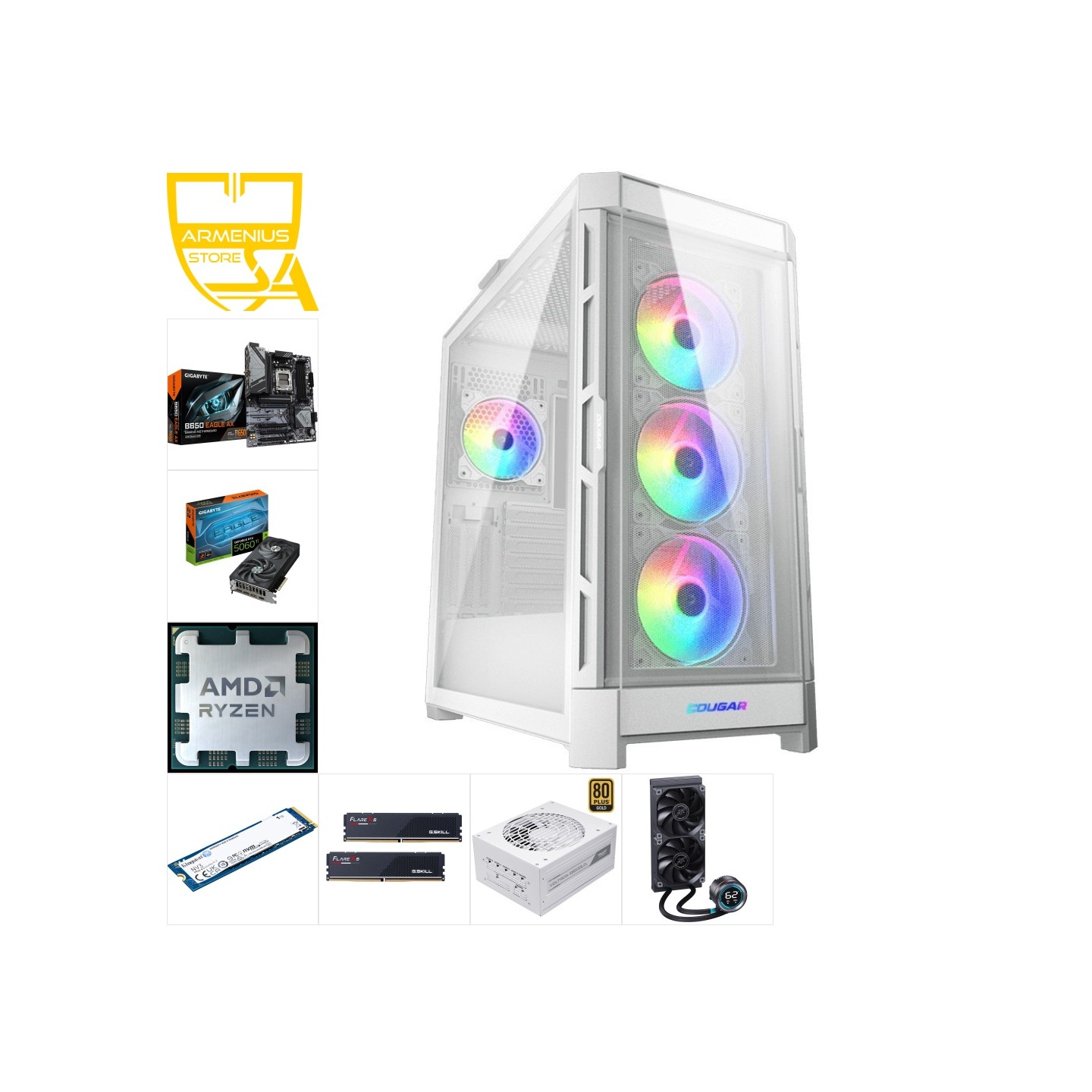 Custom Gaming PC - Ryzen 7 7700, RTX 5060 Ti, 32GB DDR5, 1TB NVMe — Buy in Cyprus with Fast Delivery