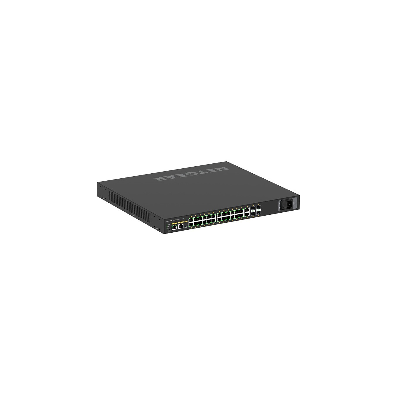 NETGEAR M4250-26G4XF-PoE+ - 24x Gigabit PoE+ Ports, 4x SFP+ Uplinks, L2/L3 Managed, Black, ARM Cortex-A57