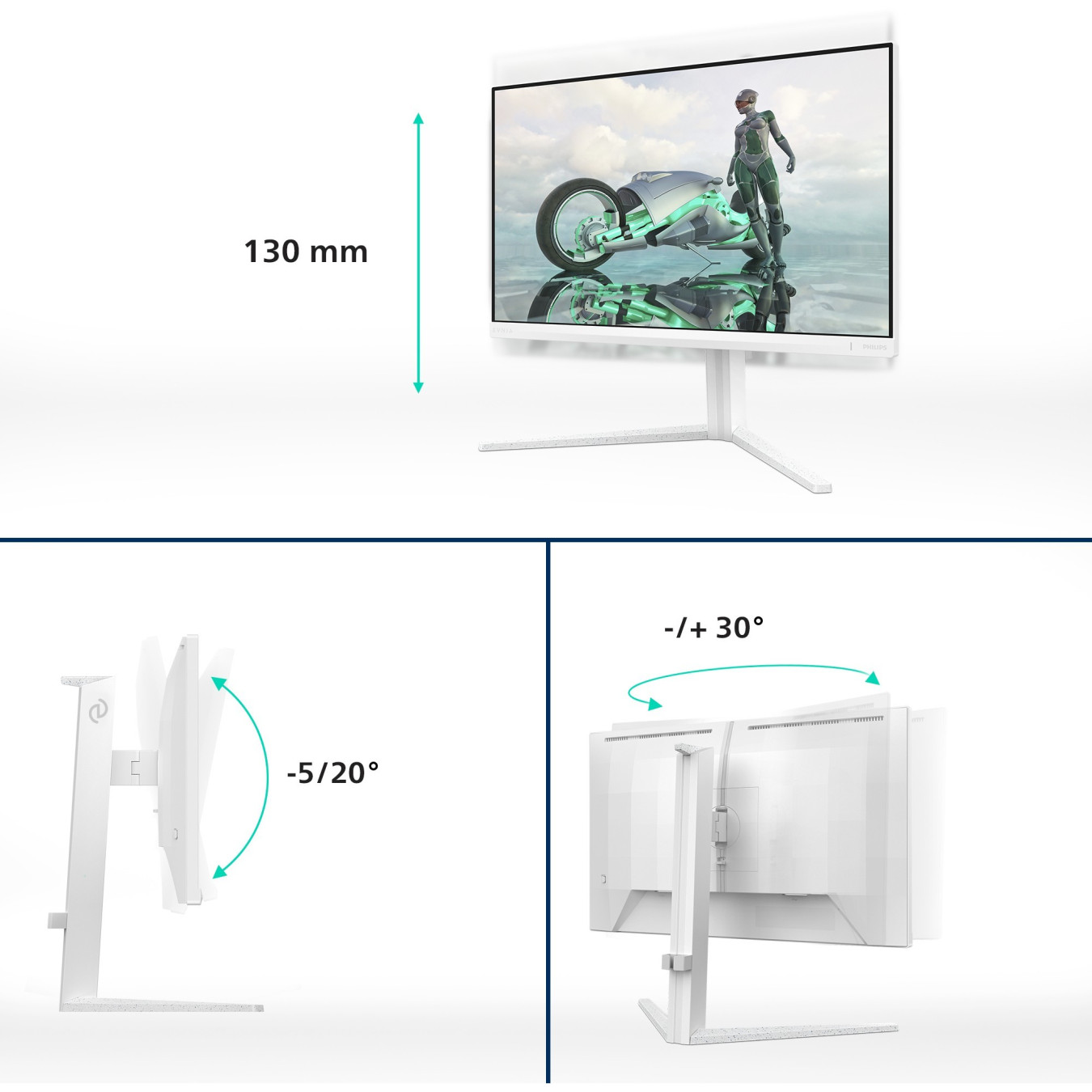 Philips Evnia 27M2N3201A - 27-inch FHD IPS Gaming Monitor, 180Hz, 1ms GTG, HDR10, White — Buy in Cyprus with Fast Delivery