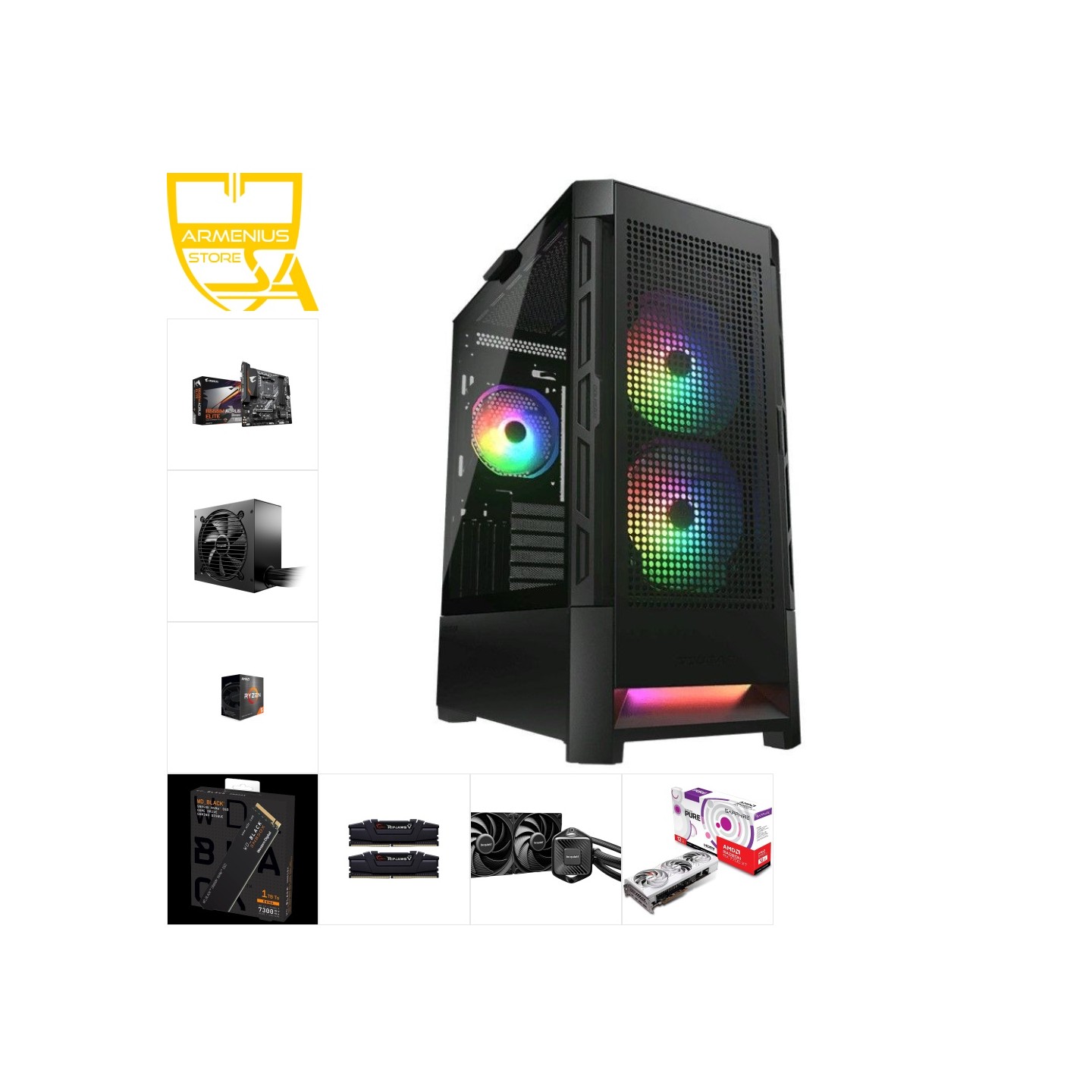 Custom Gaming PC - Ryzen 5 5600X | RX 7700 XT | 32GB DDR4 | 1TB NVMe — Armenius Store Cyprus