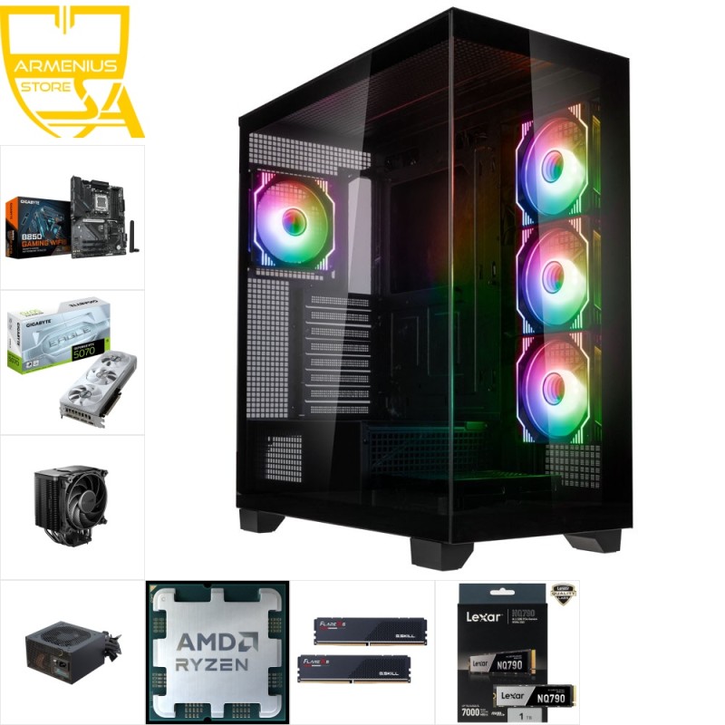 Custom Gaming PC - Ryzen 7 7700X, RTX 5070, 32GB DDR5, 1TB NVMe — Buy in Cyprus with Fast Delivery