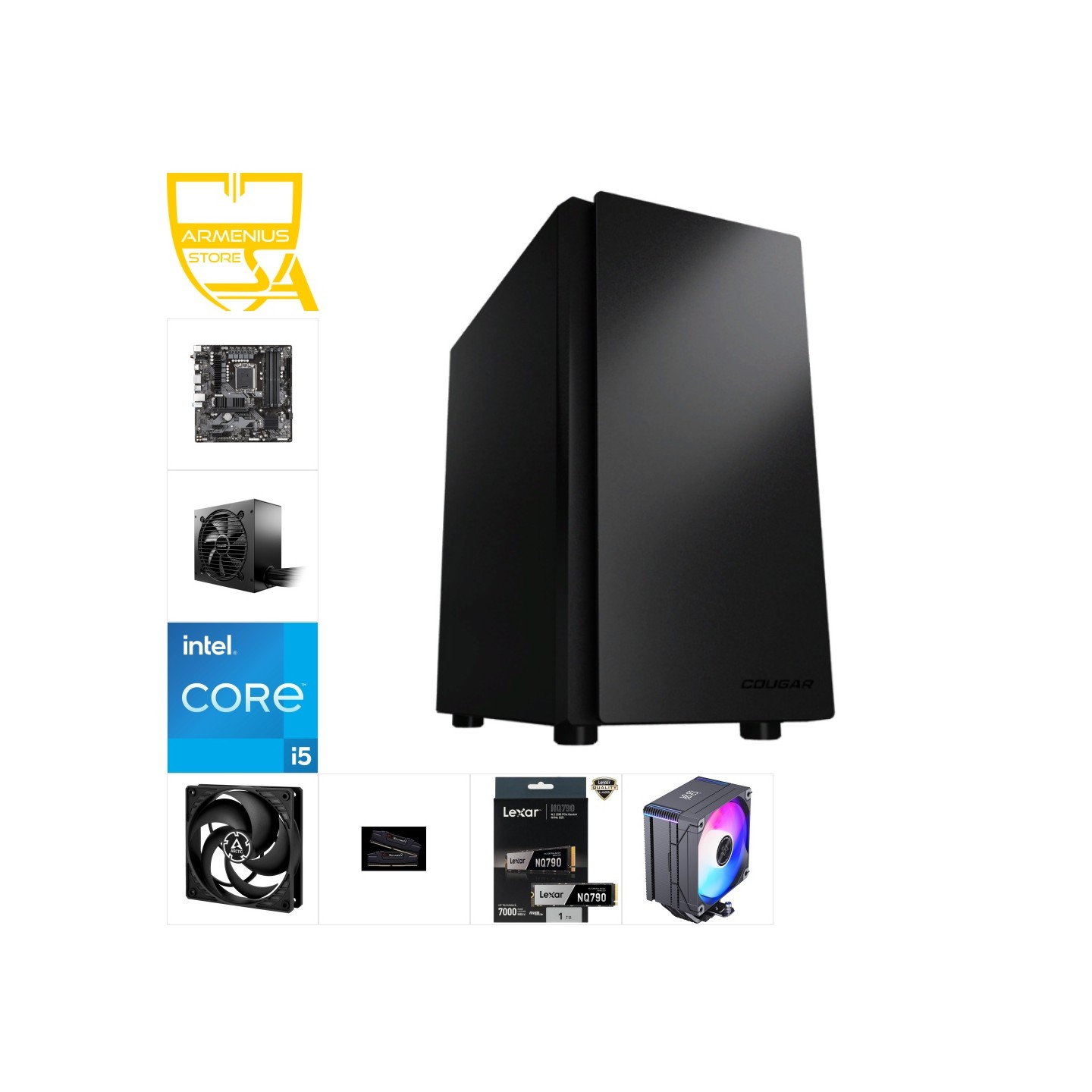 Custom PC - Intel i5-14400, Integrated UHD 730, 32GB DDR4, 1TB NVMe — Buy in Cyprus with Fast Delivery