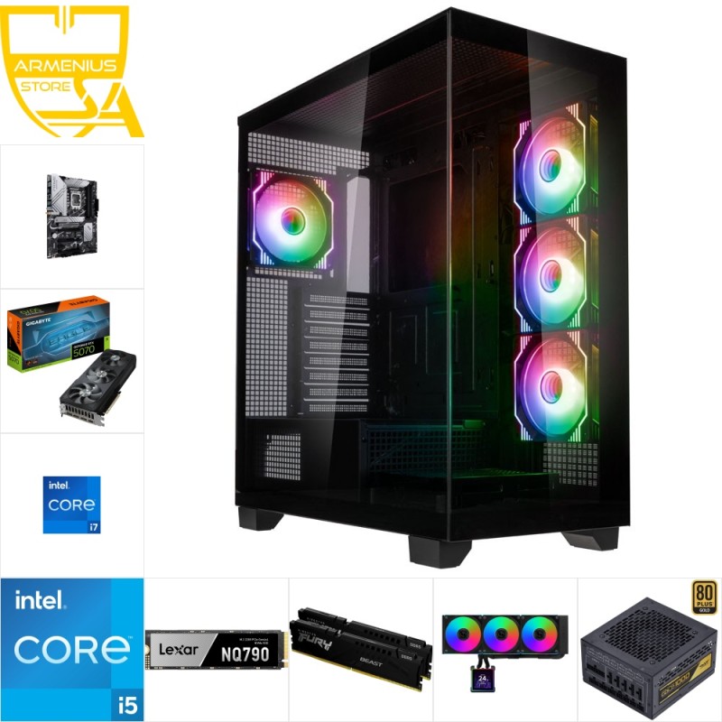 Custom High performance PC - Intel Core i7-14700KF, RTX 5070, 32GB DDR5, 2TB NVMe — Buy in Cyprus with Fast Delivery