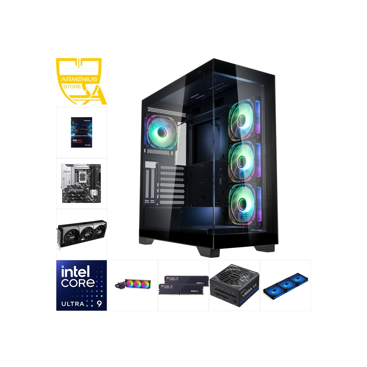 Custom High-Performance PC | Intel Core Ultra 9 285K + RTX 5080 | 32GB DDR5, 4TB NVMe — Armenius Store Cyprus